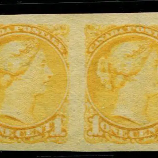 Canada 1870/90 1c bright yellow QV small head ...
