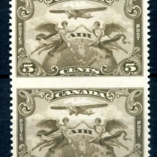 Canada 1928 5c Airmail in vertical pair ...
