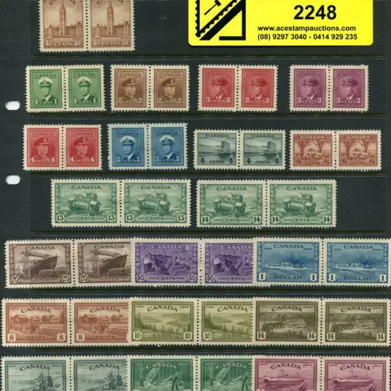 Canada 1942 War Effort complete to $1, 1946 Peace ...