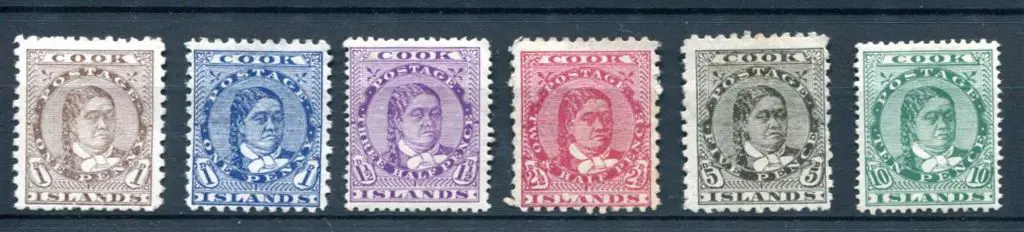 Cook Island 1893/1900 1d brown, 1d blue, 2½d deep ... Image 1++