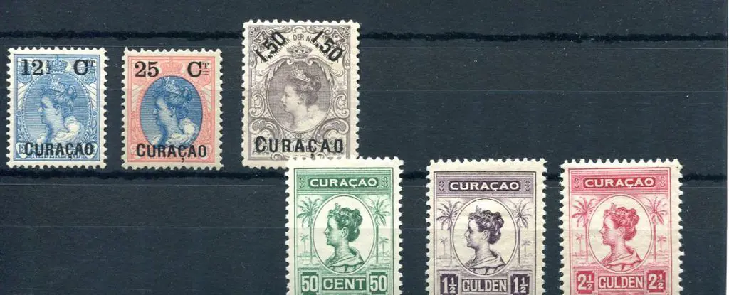Curacao 1901/02 "CURACAO" surcharges. MLH with the ... Image 1++