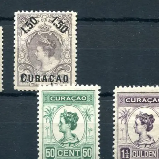 Curacao 1901/02 "CURACAO" surcharges. MLH with the ...