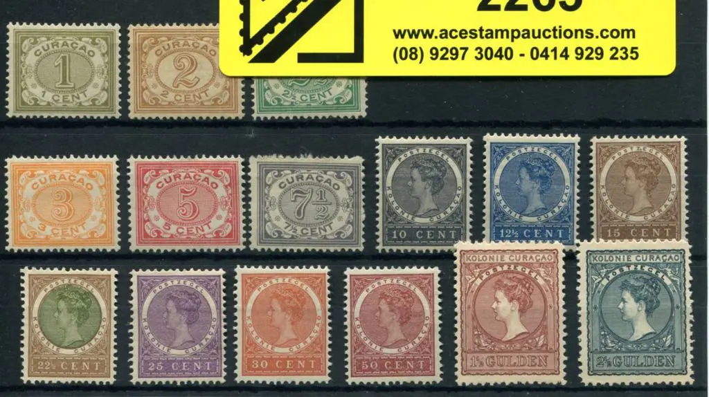 Curacao 1903/08 Queen Wilhelmina defins to 50¢. ... Image 1++