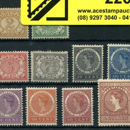 Curacao 1903/08 Queen Wilhelmina defins to 50¢. ...