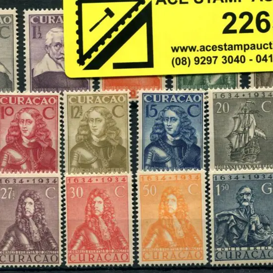 Curacao 1934 Tercentenary set of 17. Superb MLH. ...