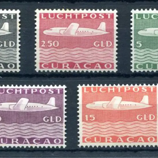 Curacao 1947 1g50 to 25g Airs. Fresh MLH. SG ...