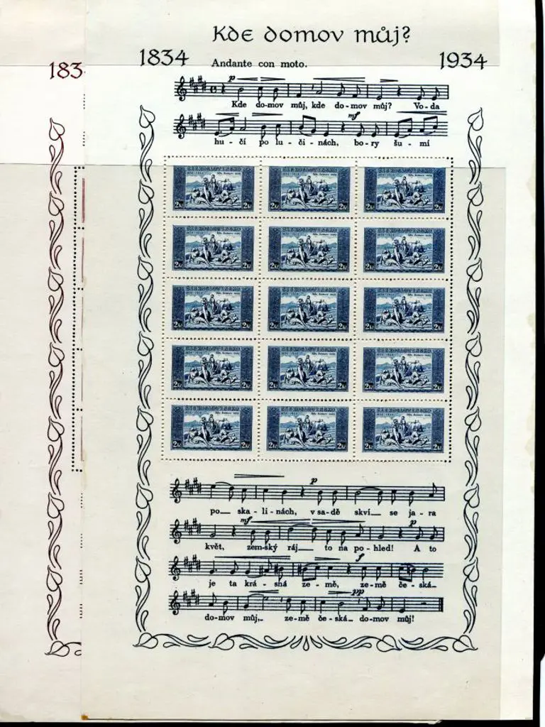 Czechoslovakia 1934 National Anthem M/S pair with ... Image 1++