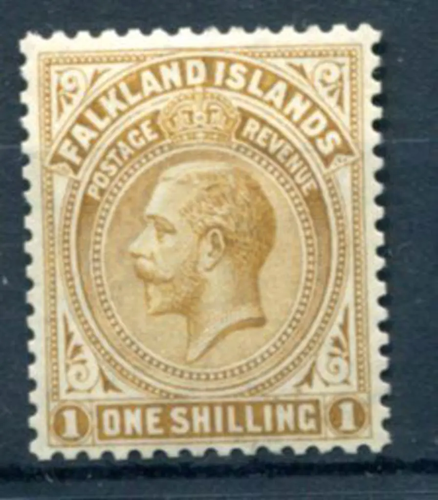 Falkland Islands 1912/20 1/- pale bistre-brown ... Image 1++