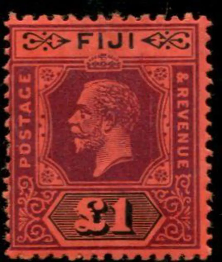 Fiji 1912/23 £1 purple & black on red, Die II. ... Image 1++