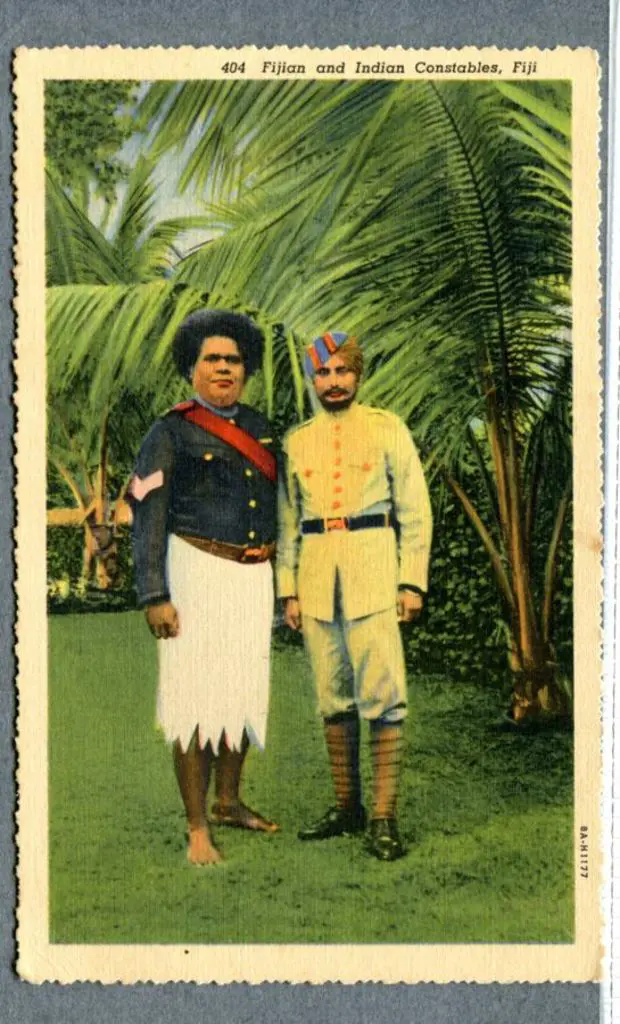 Fiji 1940's/50's "Fijian and Indian Constables, ... Image 1++