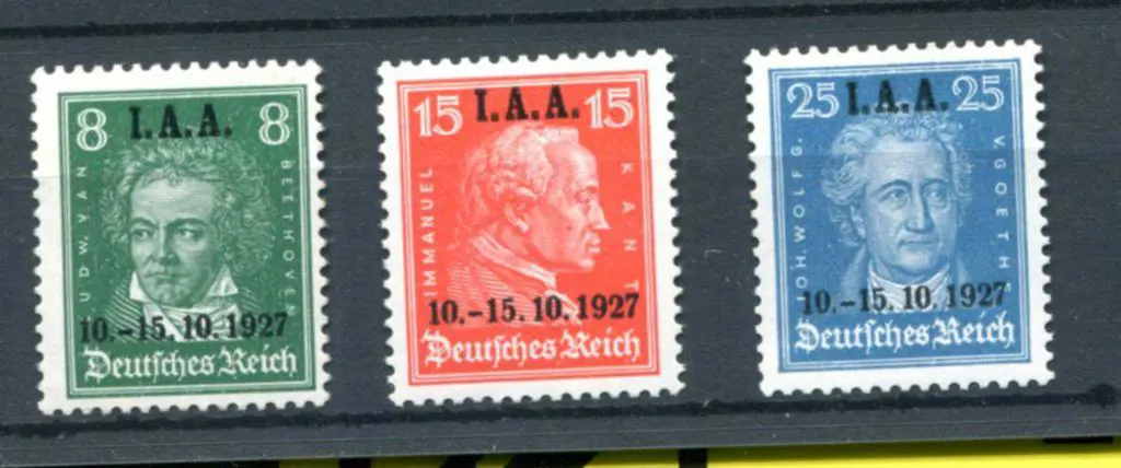 Germany 1927 ILO with "I.A.A." ovpts. All fine MUH ... Image 1++