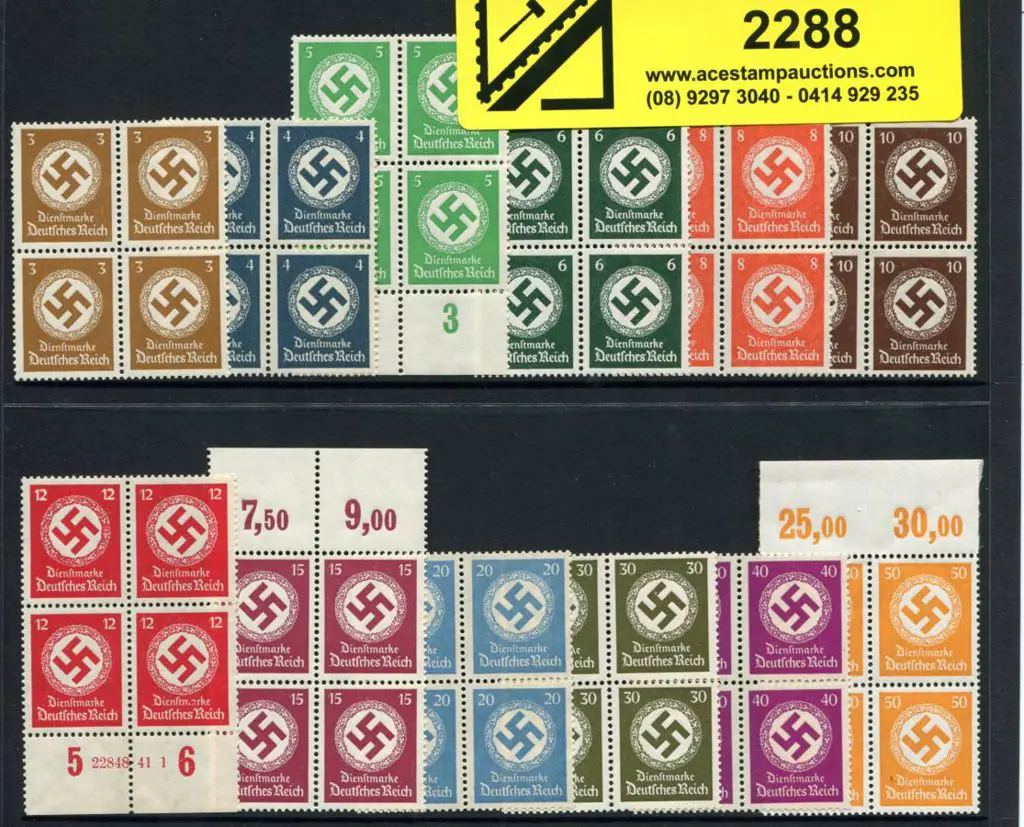 Germany 1934 Officials set in blocks of 4. 12pf ... Image 1++