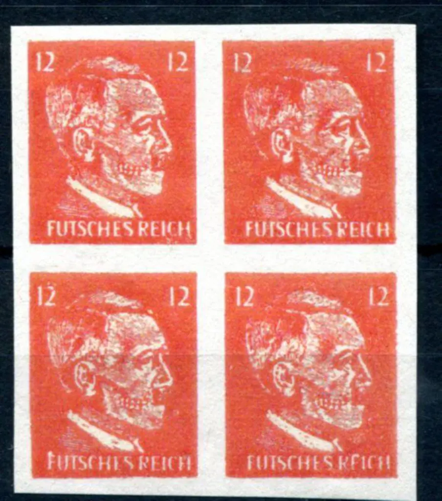 Germany 1944 12pf Hitler "Death Mask" propaganda ... Image 1++
