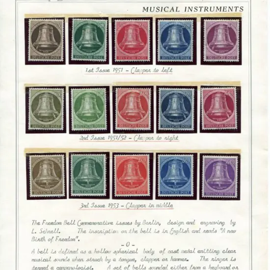 Germany - Berlin 1951/53 bells sets of 5 on ...