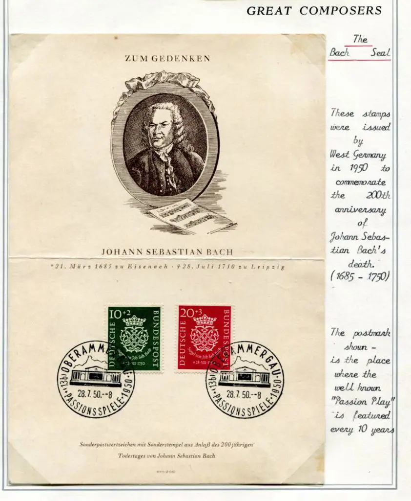 Germany - West 1950 Bach pair. MUH but grease on ... Image 1++
