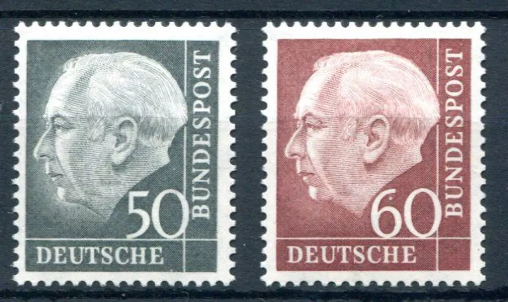 Germany - West 1954/60 50pf & 60pf Heuss defins. ... Image 1++
