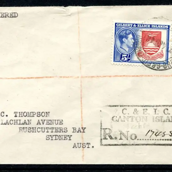 Gilbert & Ellice Is 1939/55 5/- KGVI on "C. & ...