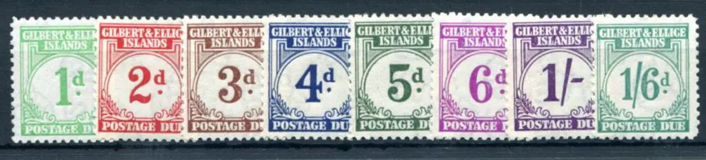 Gilbert & Ellice Is 1940 Postage Dues set of 8 to ... Image 1++