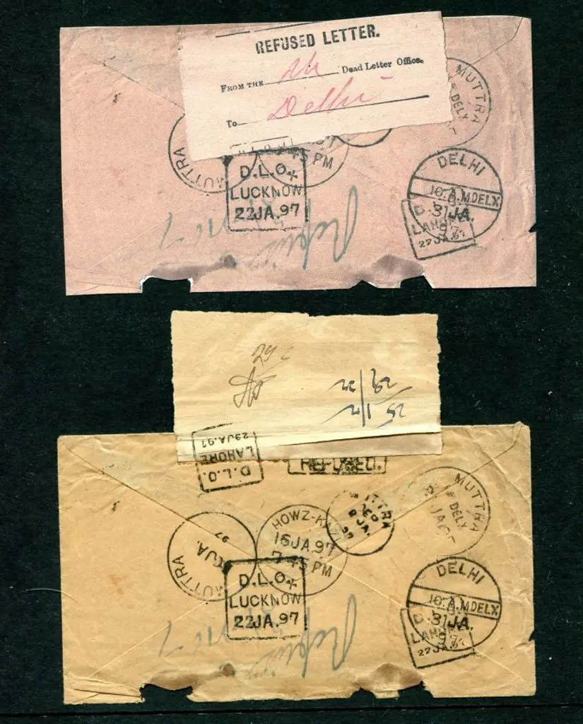India 1897 (Jan) Unstamped commercial env to ... Image 1++
