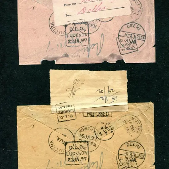 India 1897 (Jan) Unstamped commercial env to ...