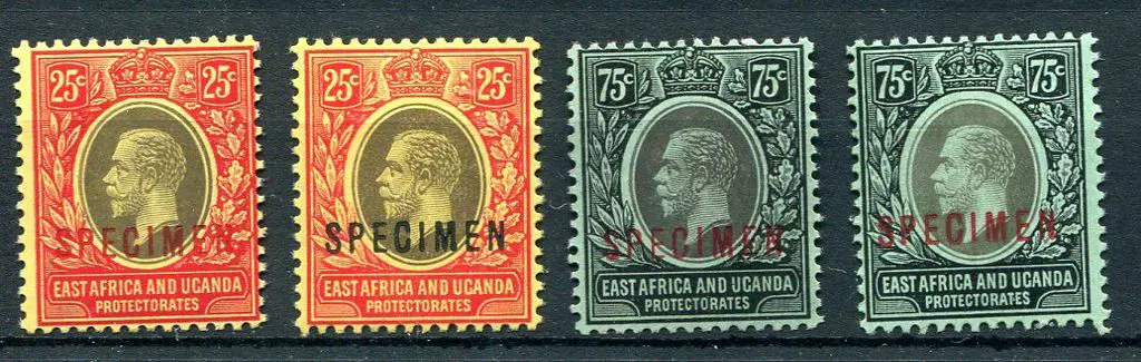 Kenya, Uganda & Tanganyika 1912/21 25¢ & 75¢ KGV, ... Image 1++