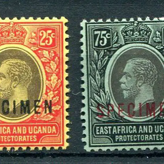 Kenya, Uganda & Tanganyika 1912/21 25¢ & 75¢ KGV, ...