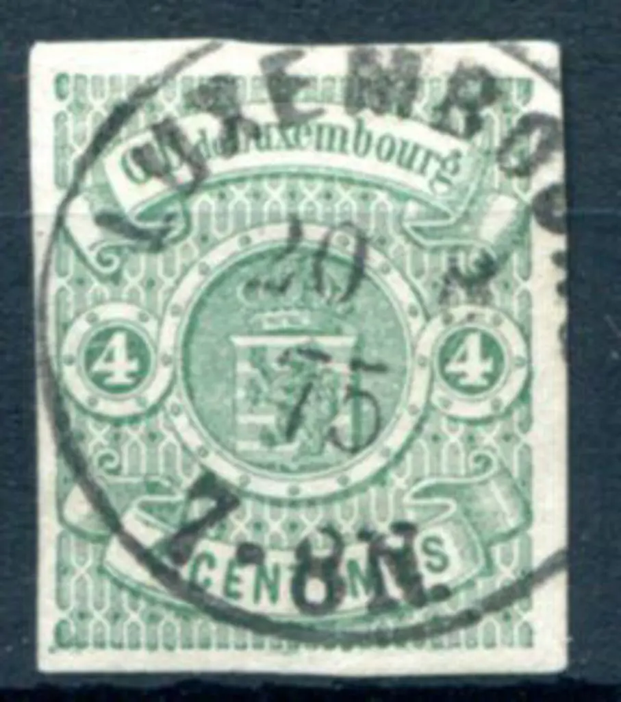 Luxembourg 1874/79 4c green imperf with four good ... Image 1++