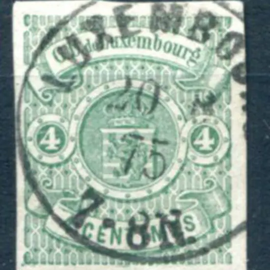 Luxembourg 1874/79 4c green imperf with four good ...