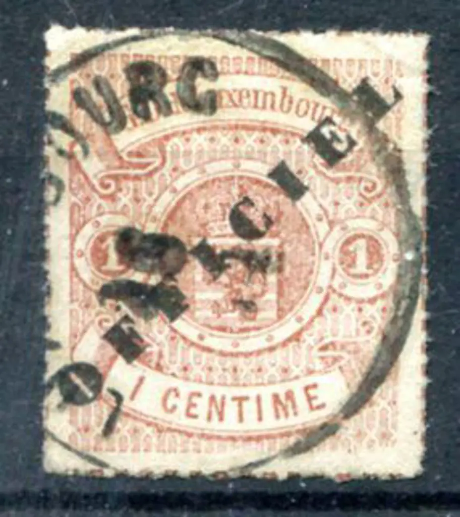 Luxembourg 1878/80 1c rouletted Official. Well ... Image 1++
