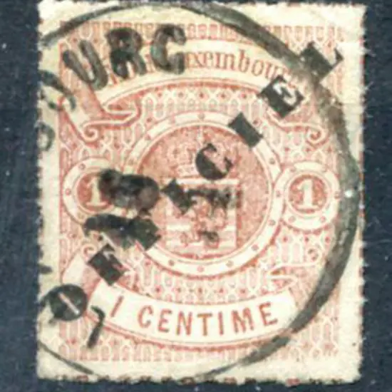 Luxembourg 1878/80 1c rouletted Official. Well ...