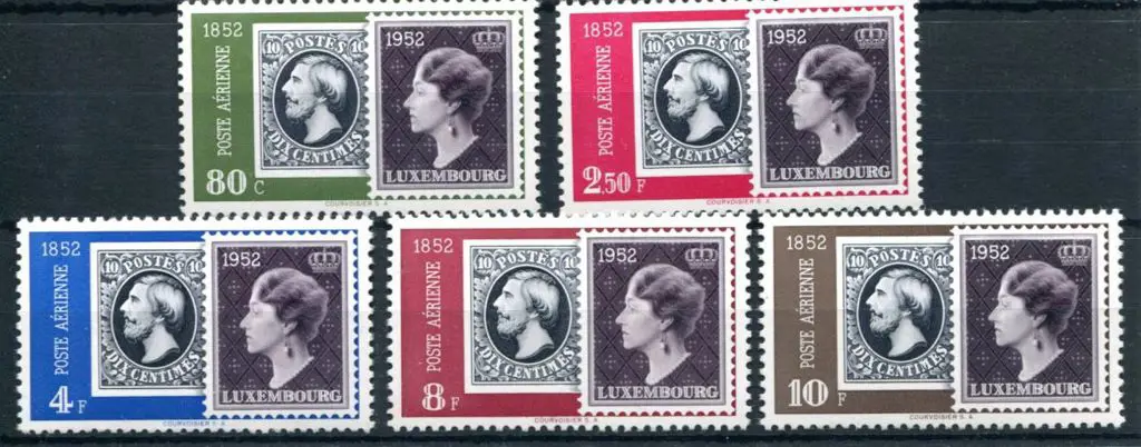 Luxembourg 1952 Centilux Exhib Airs set of 5. ... Image 1++