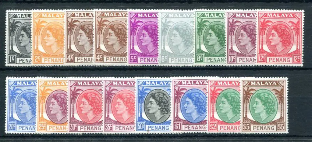 Malaya - Pahang 1954/57 QEII defins incl 4c shade. ... Image 1++