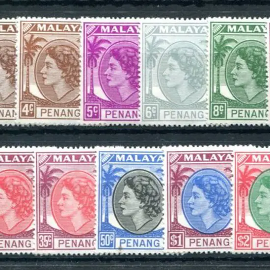 Malaya - Pahang 1954/57 QEII defins incl 4c shade. ...