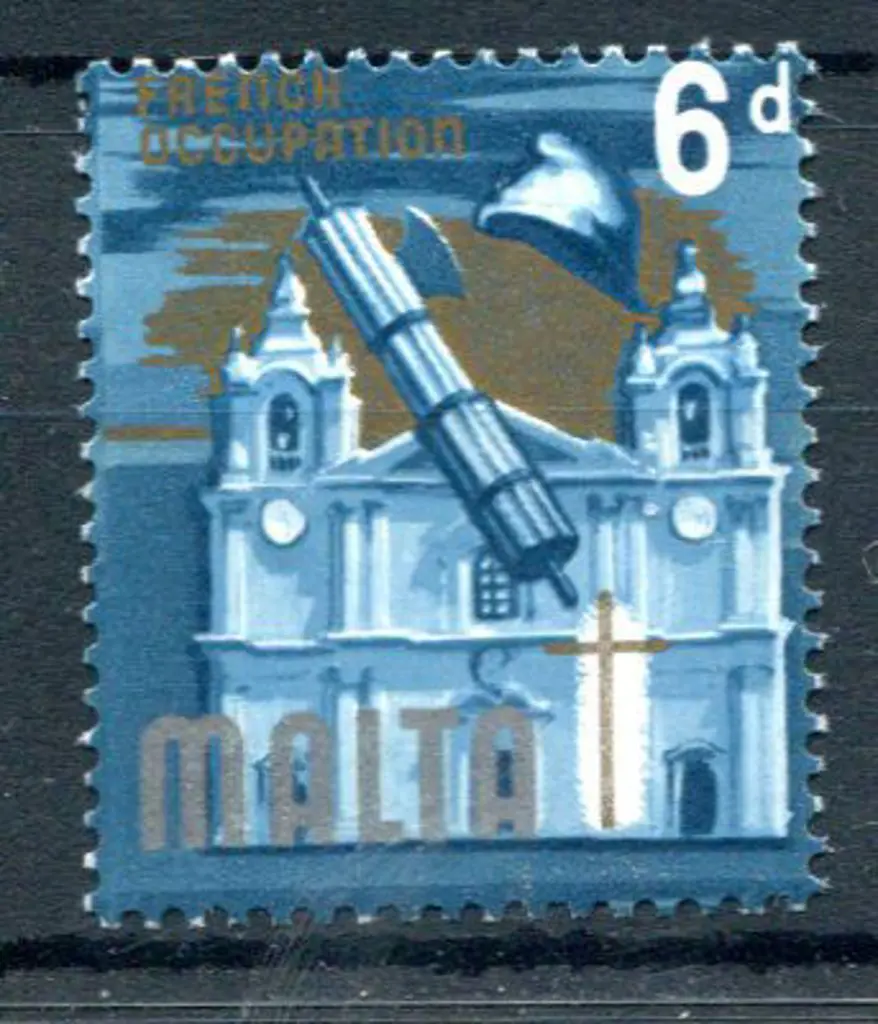 Malta 1965/70 6d French Occupation with black ... Image 1++
