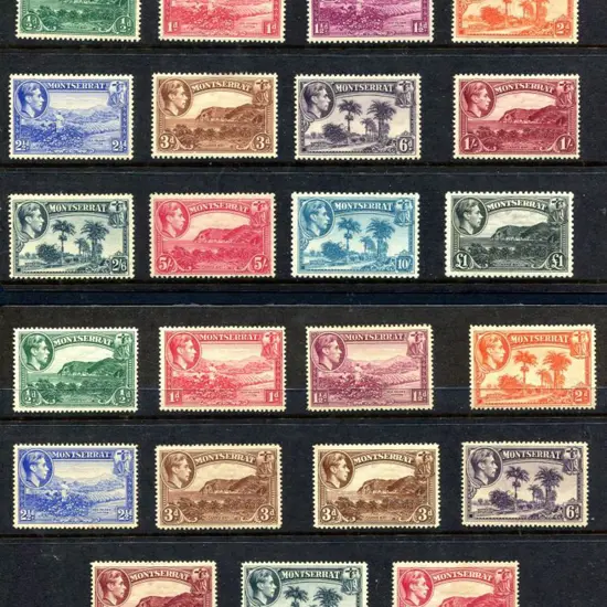 Montserrat 1938/48 KGVI pictorials complete set of ...