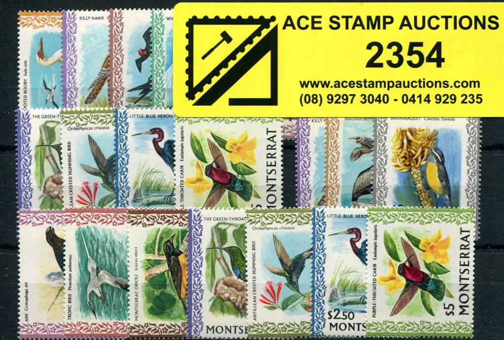 Montserrat 1970/74 Bird defins to $5 plus glazed ... Image 1++
