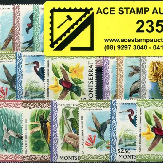 Montserrat 1970/74 Bird defins to $5 plus glazed ...