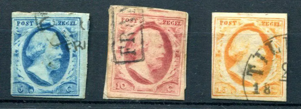 Netherlands 1852 5¢, 10¢ & 15¢ King William ... Image 1++