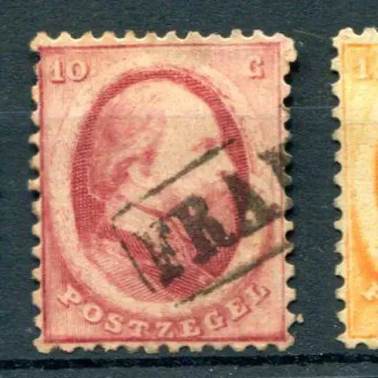 Netherlands 1864 King William perfd set of 3 all ...