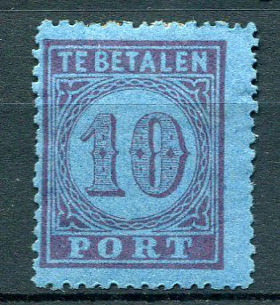 Netherlands 1870 10¢ purple on blue postage due, ... Image 1++