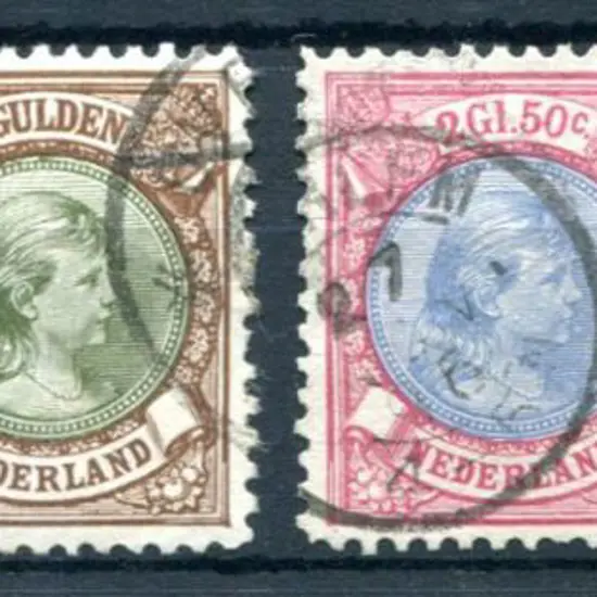 Netherlands 1891 50¢, 1g, 2g50 & 5¢ Queen ...