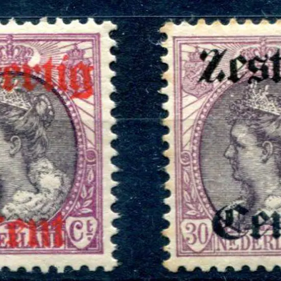 Netherlands 1919 40¢ & 60¢ surcharges on 30¢ ...
