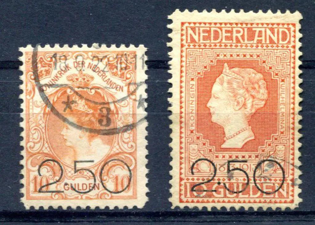 Netherlands 1920 Queen Wilhelmina 2.50 surcharges ... Image 1++