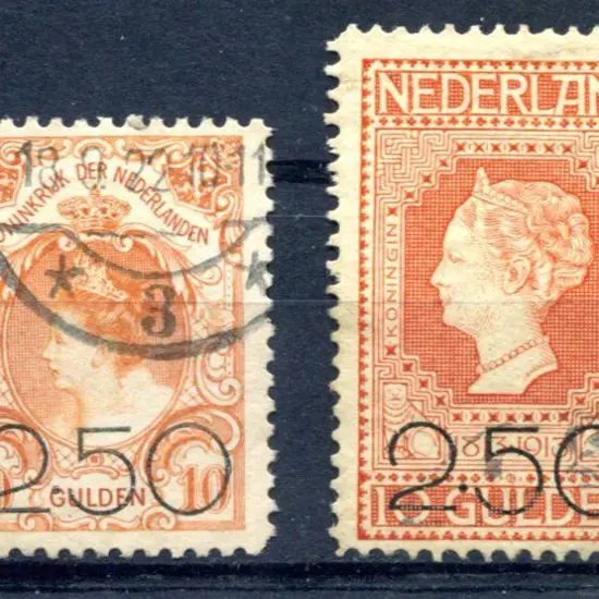Netherlands 1920 Queen Wilhelmina 2.50 surcharges ...