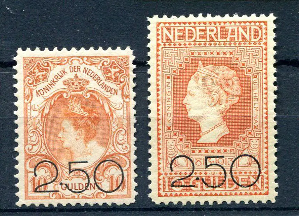Netherlands 1920 Queen Wilhelmina 2.50 surcharges. ... Image 1++
