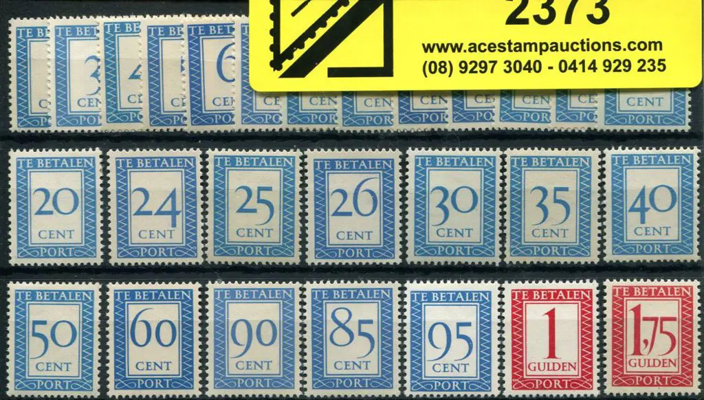 Netherlands 1947 Postage Due complete set of 27. ... Image 1++