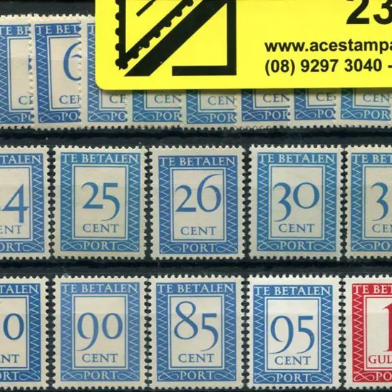 Netherlands 1947 Postage Due complete set of 27. ...