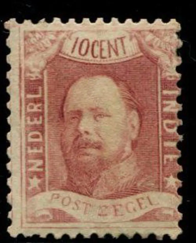 Netherlands Indies 1868 10¢ carmine, perf. 12½ x ... Image 1++