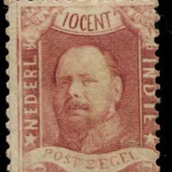 Netherlands Indies 1868 10¢ carmine, perf. 12½ x ...