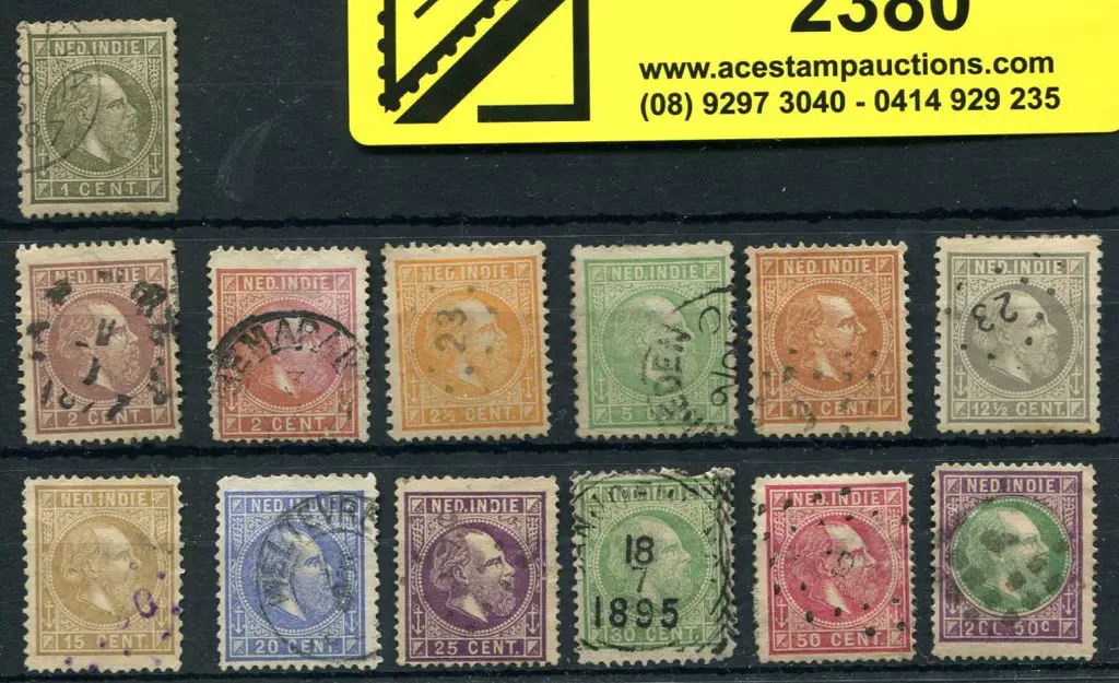Netherlands Indies 1870/88 King William III ... Image 1++